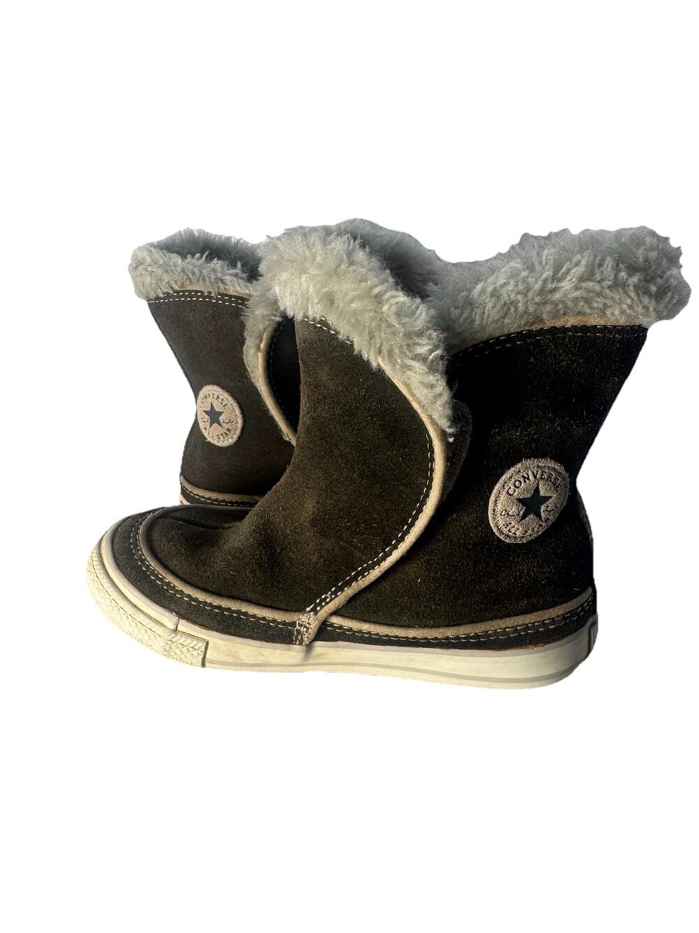 Converse Chuck Taylor All Star Winter Boots Toddler 9C Black Faux Fur 132487C